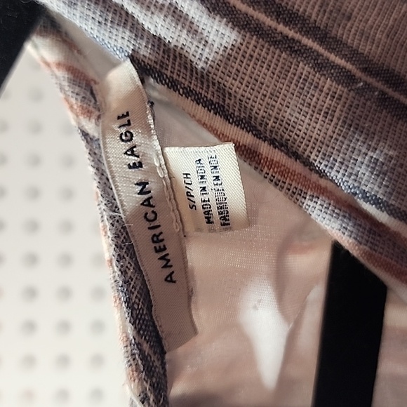 American Eagle Short Romper Size Small Linen Blend Striped - Picture 6 of 7